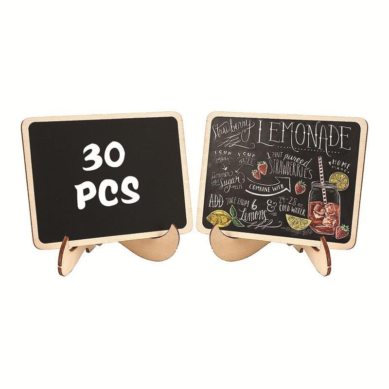 3pcs Wooden Mini Chalkboard With Stand Sign Shelf Card Small