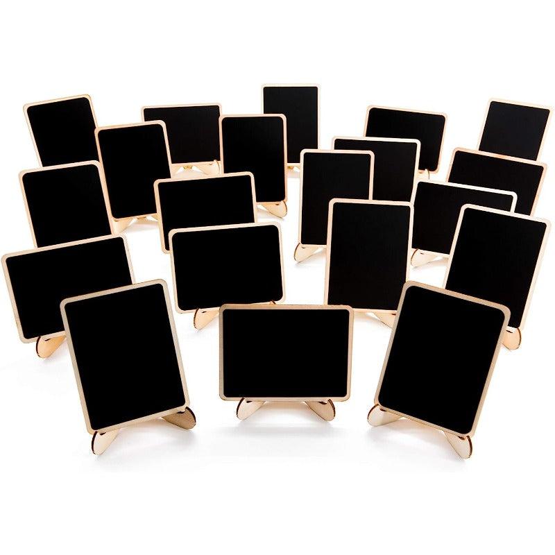 3pcs Wooden Mini Chalkboard With Stand Sign Shelf Card Small