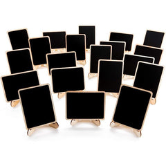 3pcs Wooden Mini Chalkboard With Stand Sign Shelf Card Small