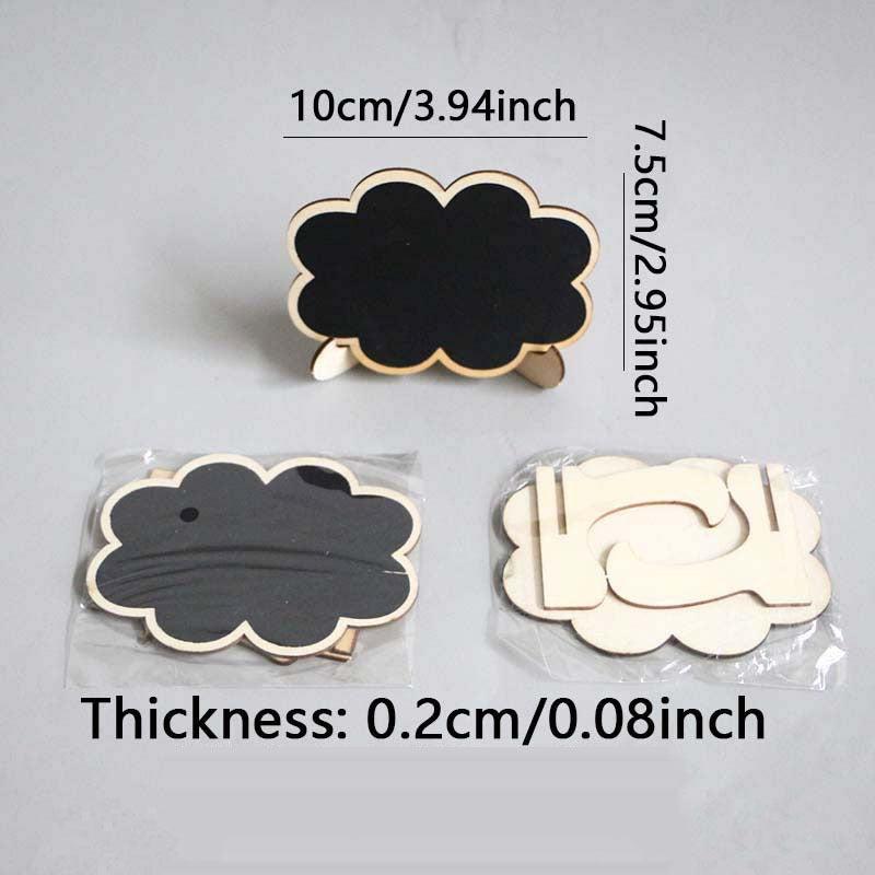 3pcs Wooden Mini Chalkboard With Stand Sign Shelf Card Small