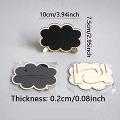 3pcs Wooden Mini Chalkboard With Stand Sign Shelf Card Small