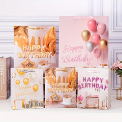 12pcs Birthday Series Gift Bag - Large, Medium, Small Sizes for Cafes & Holidays