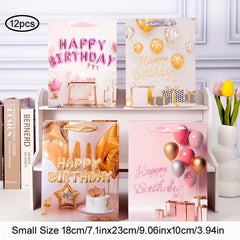 12pcs Birthday Series Gift Bag - Large, Medium, Small Sizes for Cafes & Holidays