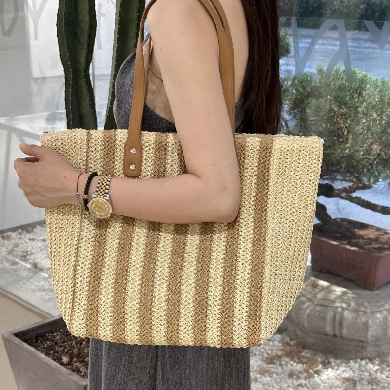 Striped Tote Bag Large Capacity Shoulder Bag