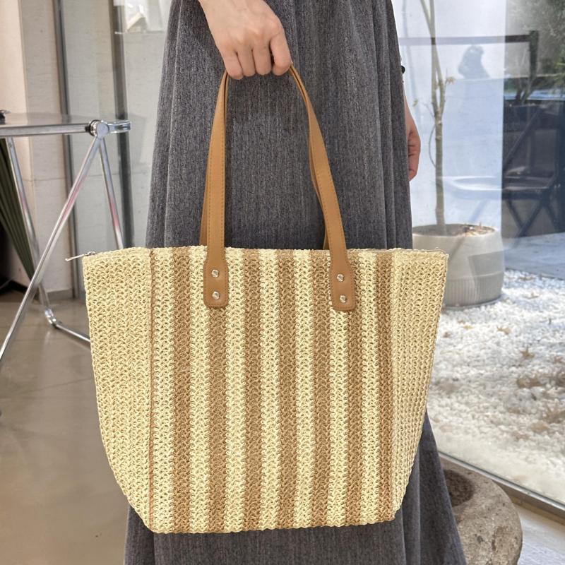 Striped Tote Bag Large Capacity Shoulder Bag