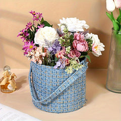 Plaid Flower Packaging Bags Wedding Gift Boxes