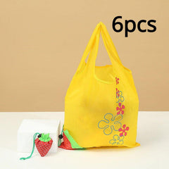 6pcs Reusable Grocery Shopping Baskets Strawberry Shape Shopping Bag