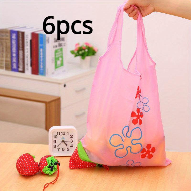 6pcs Reusable Grocery Shopping Baskets Strawberry Shape Shopping Bag