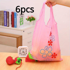 6pcs Reusable Grocery Shopping Baskets Strawberry Shape Shopping Bag