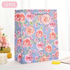 12pcs Cartoon Animal Gift Bag, Birthday Paper Bag