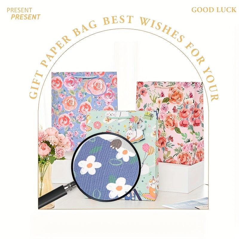 12pcs Cartoon Animal Gift Bag, Birthday Paper Bag
