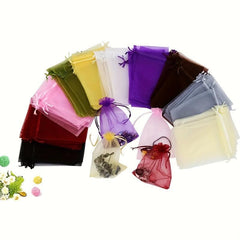 Transparent Gift Bags with Random Colored Paper Box - Pack of 100