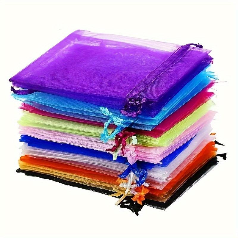 Transparent Gift Bags with Random Colored Paper Box - Pack of 100