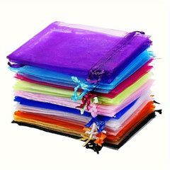 Transparent Gift Bags with Random Colored Paper Box - Pack of 100