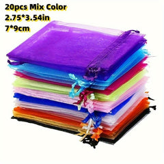Transparent Gift Bags with Random Colored Paper Box - Pack of 100
