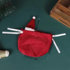 5pcs Red Santa Claus Drawstring Gift Bags for Christmas Holiday