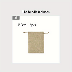 5pcs Hemp Cloth Drawstring Jewelry Gift Bag for Retail Stores