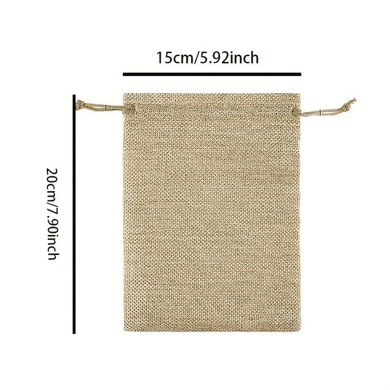5pcs Hemp Cloth Drawstring Jewelry Gift Bag for Retail Stores