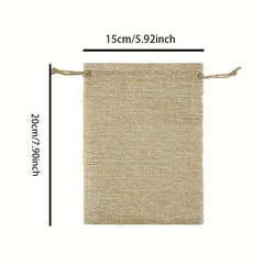 5pcs Hemp Cloth Drawstring Jewelry Gift Bag for Retail Stores