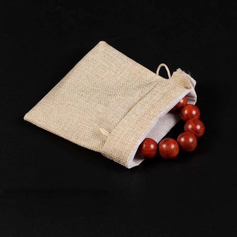 5pcs Hemp Cloth Drawstring Jewelry Gift Bag for Retail Stores