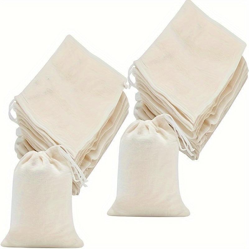 10pcs Drawstring Burlap Bags for Restaurant Supermarket