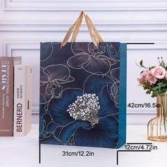 12pcs Flower Series Craft Gift Bags - Assorted Sizes for Mother's Birthdays