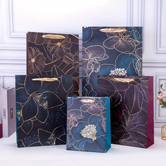 12pcs Flower Series Craft Gift Bags - Assorted Sizes for Mother's Birthdays