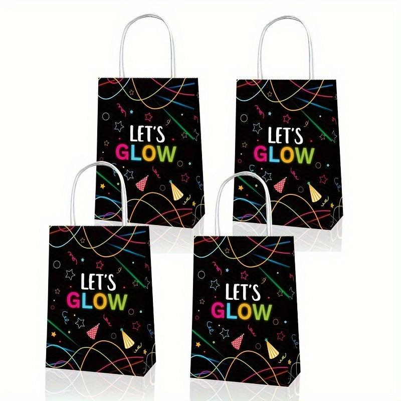 LET'S GLOW Party Favor Bags Stars Luminous Night Goodie Candy Bag