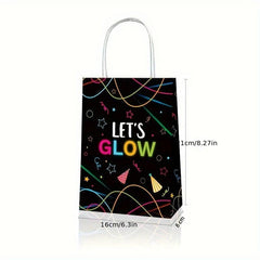 LET'S GLOW Party Favor Bags Stars Luminous Night Goodie Candy Bag
