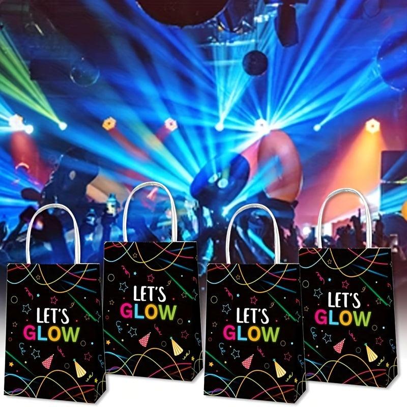 LET'S GLOW Party Favor Bags Stars Luminous Night Goodie Candy Bag