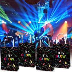 LET'S GLOW Party Favor Bags Stars Luminous Night Goodie Candy Bag