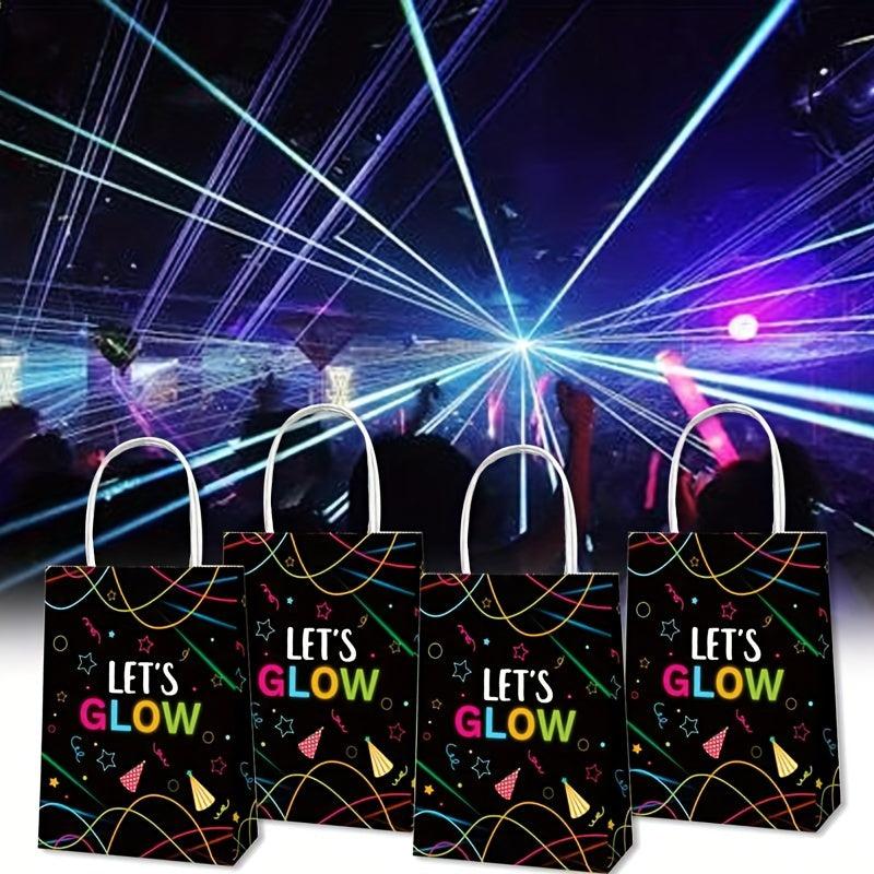 LET'S GLOW Party Favor Bags Stars Luminous Night Goodie Candy Bag