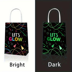 LET'S GLOW Party Favor Bags Stars Luminous Night Goodie Candy Bag