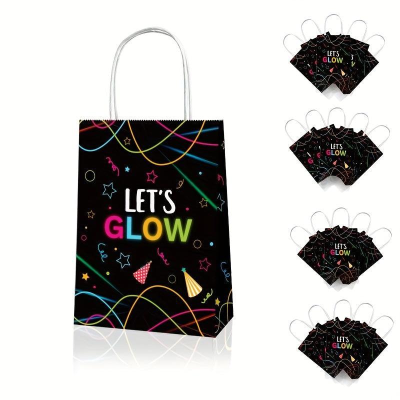 LET'S GLOW Party Favor Bags Stars Luminous Night Goodie Candy Bag
