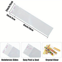 100pcs Self Sealing Cellophane Bag Treat Bags Adhesive Clear Cello Cookie Bags