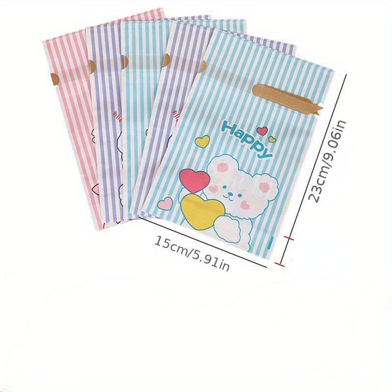 20pcs Cartoon Candy Bag Biscuit Packaging Bag Gift Bag for Holiday Use
