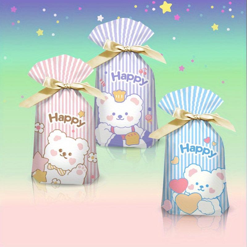 20pcs Cartoon Candy Bag Biscuit Packaging Bag Gift Bag for Holiday Use
