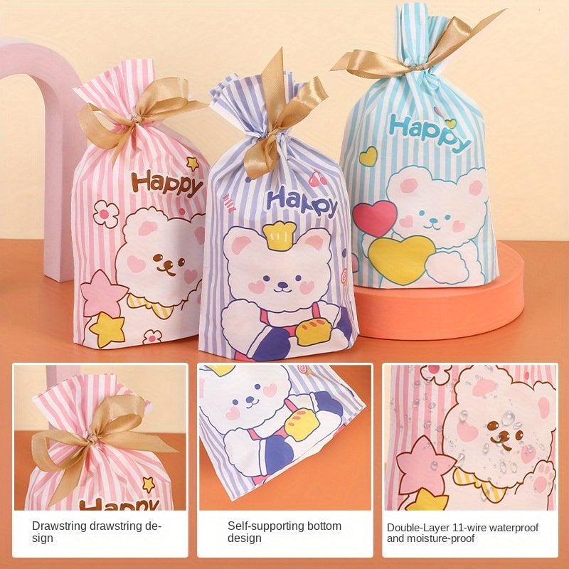 20pcs Cartoon Candy Bag Biscuit Packaging Bag Gift Bag for Holiday Use