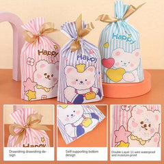 20pcs Cartoon Candy Bag Biscuit Packaging Bag Gift Bag for Holiday Use