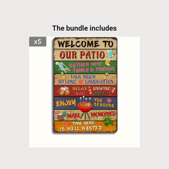 Retro Welcome To Our Patio Metal Tin Sign 20 X 30 Wall Decor