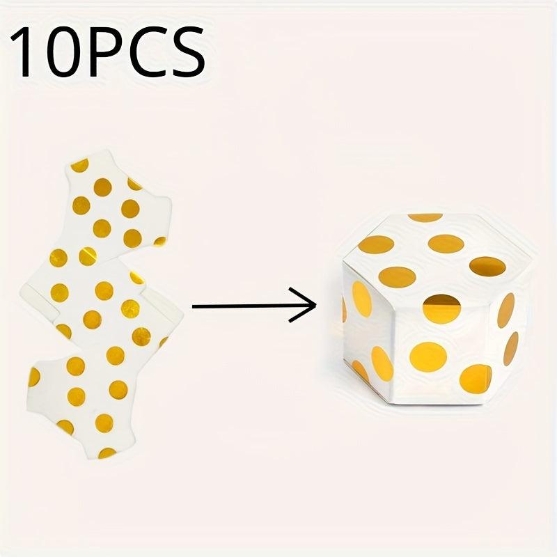 10pcs Polygonal Gift Hot Stamping Box Mini Chocolate Packaging Box