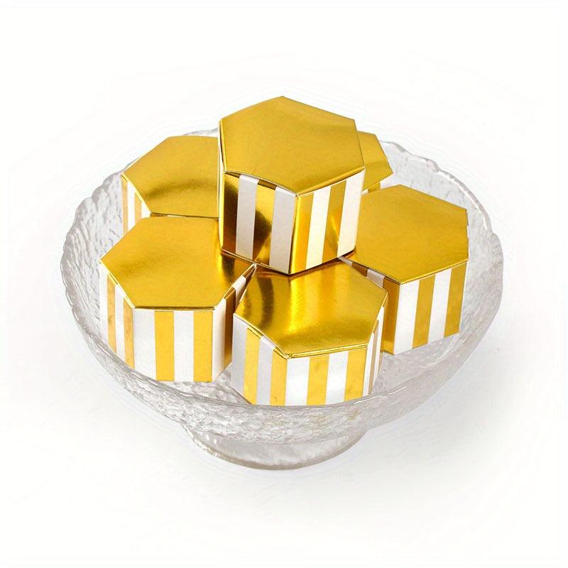 10pcs Polygonal Gift Hot Stamping Box Mini Chocolate Packaging Box