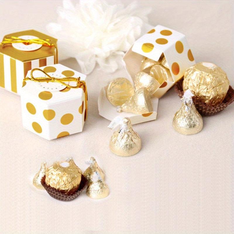 10pcs Polygonal Gift Hot Stamping Box Mini Chocolate Packaging Box