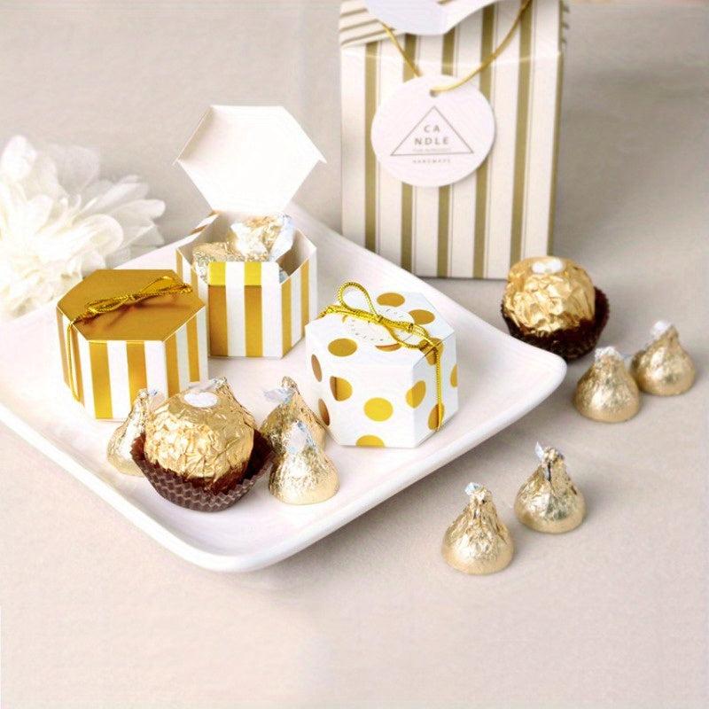 10pcs Polygonal Gift Hot Stamping Box Mini Chocolate Packaging Box