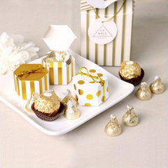 10pcs Polygonal Gift Hot Stamping Box Mini Chocolate Packaging Box
