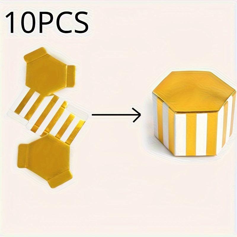 10pcs Polygonal Gift Hot Stamping Box Mini Chocolate Packaging Box