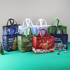 8pcs Gilding Christmas Gift Bags Tote Bags with Handles