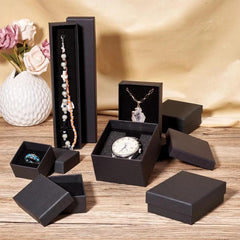 5pcs Square Cardboard Jewelry Set Boxes - Ring Necklace Packaging