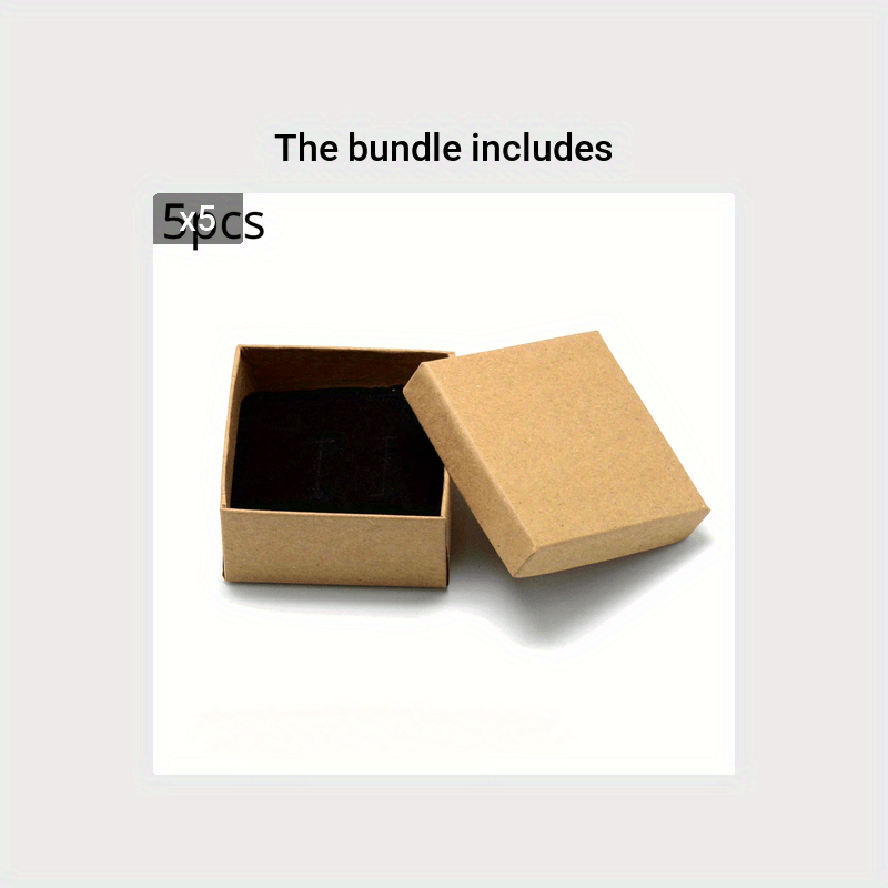 5pcs Square Cardboard Jewelry Set Boxes - Ring Necklace Packaging