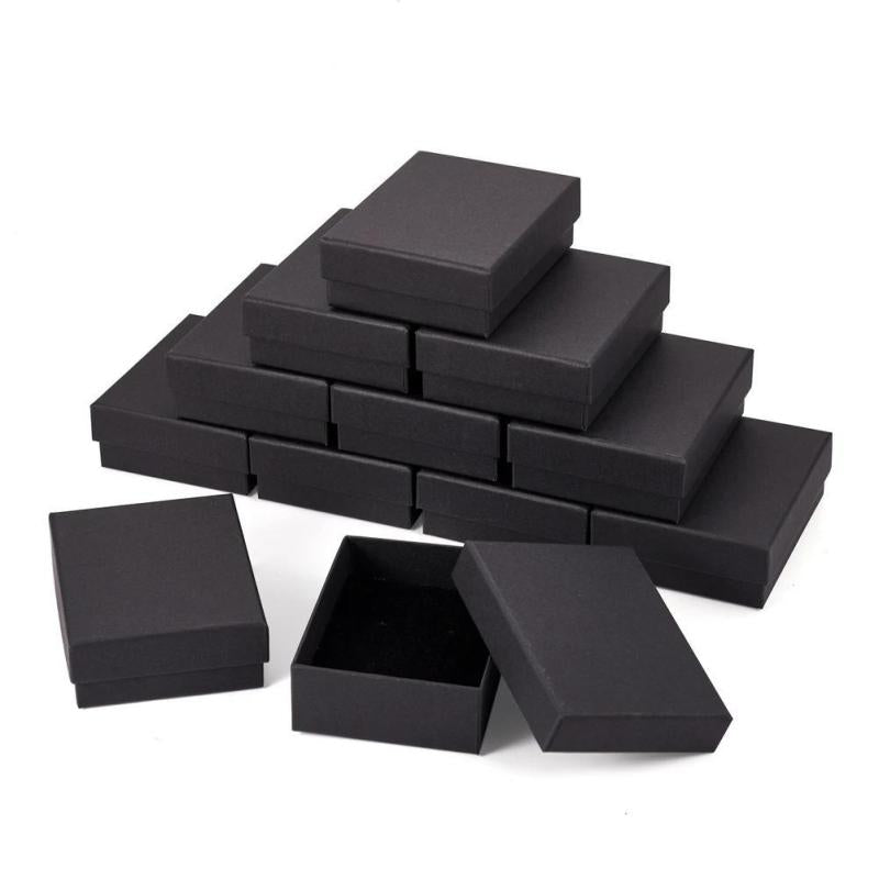 5pcs Square Cardboard Jewelry Set Boxes - Ring Necklace Packaging